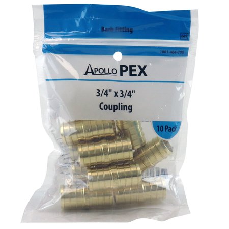 APOLLO PEX 3/4 in. Brass PEX Barb Coupling (10-Pack), 10PK APXC3410PK